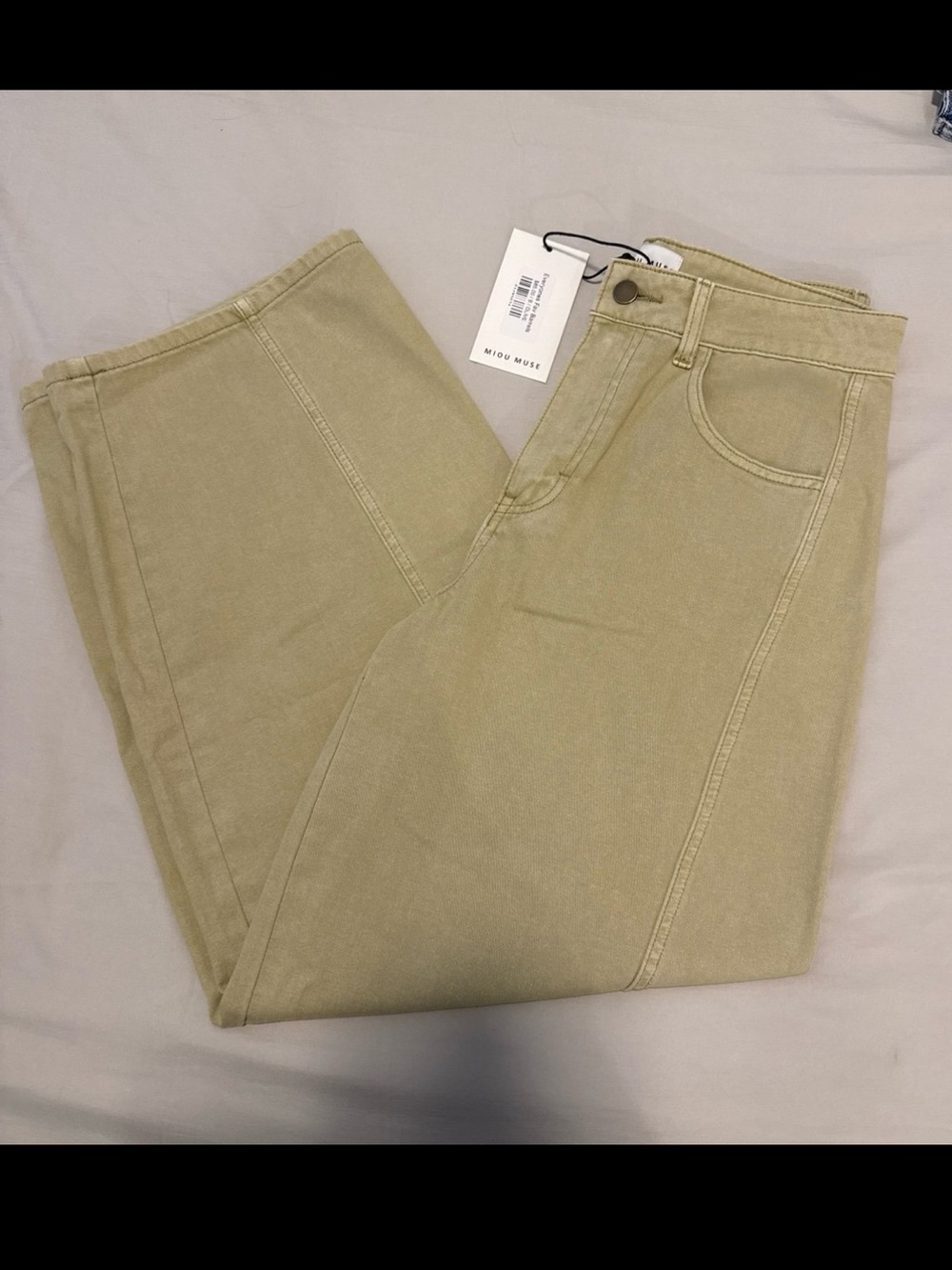 Miou Muse Olive Barrel Jeans
